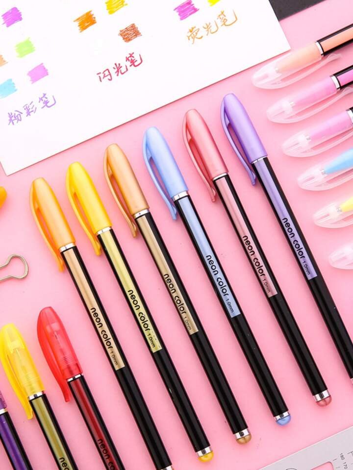 12pcs Random Color Metalic Glitter Pen XD21