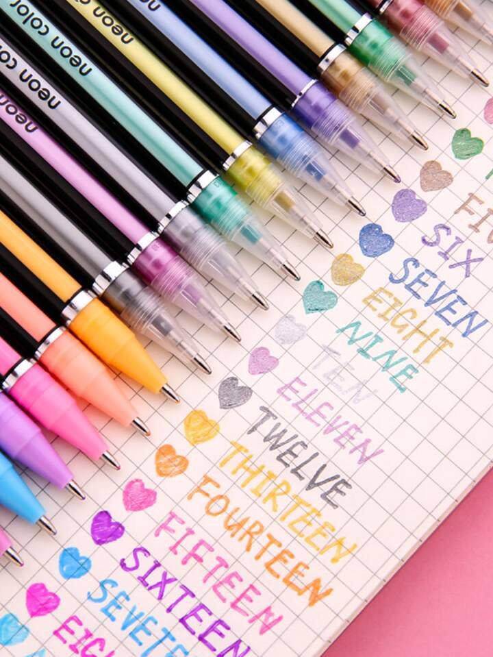12pcs Random Color Metalic Glitter Pen XD21