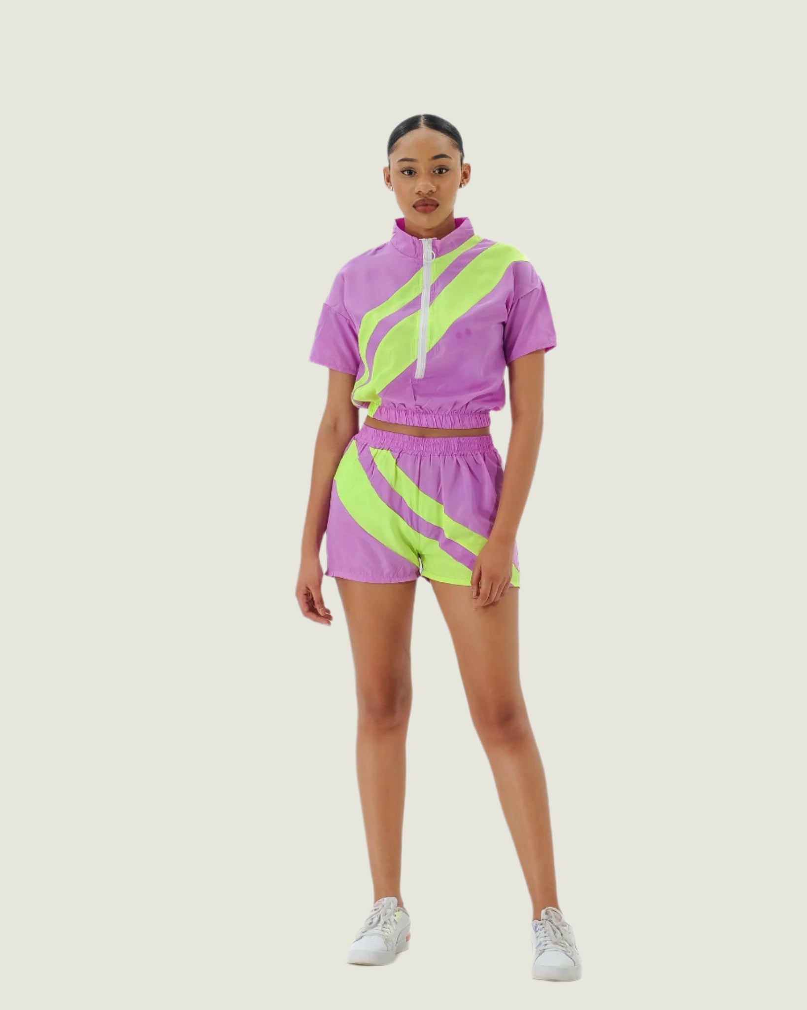 Futuristic Sport Luxe Athleisure Two Piece Set –  Semi Sheer Workout & Streetwear Outfit