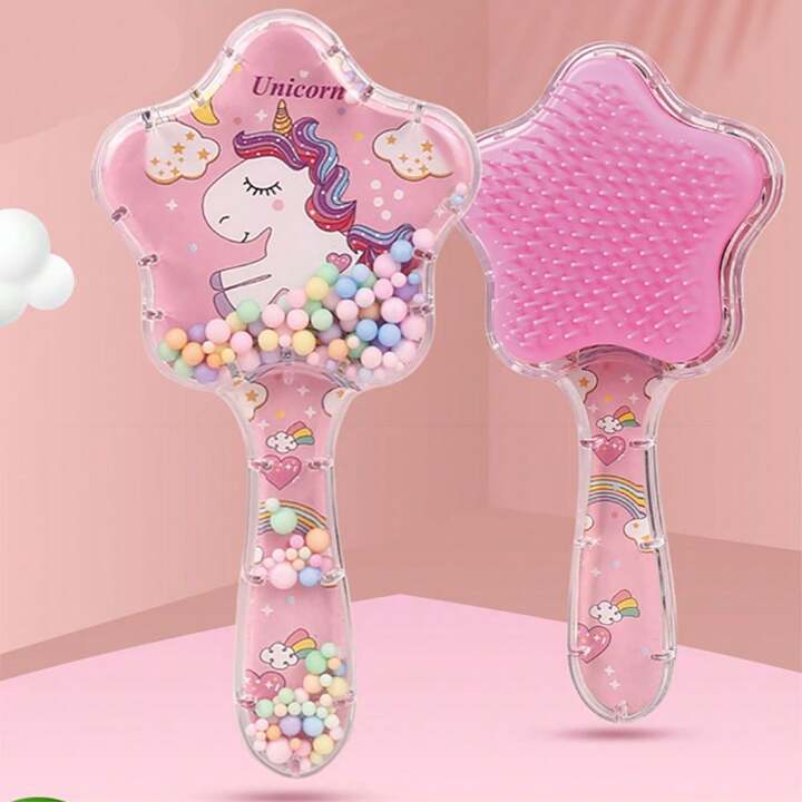 Cute Cartoon Design Transparent Hair Brush