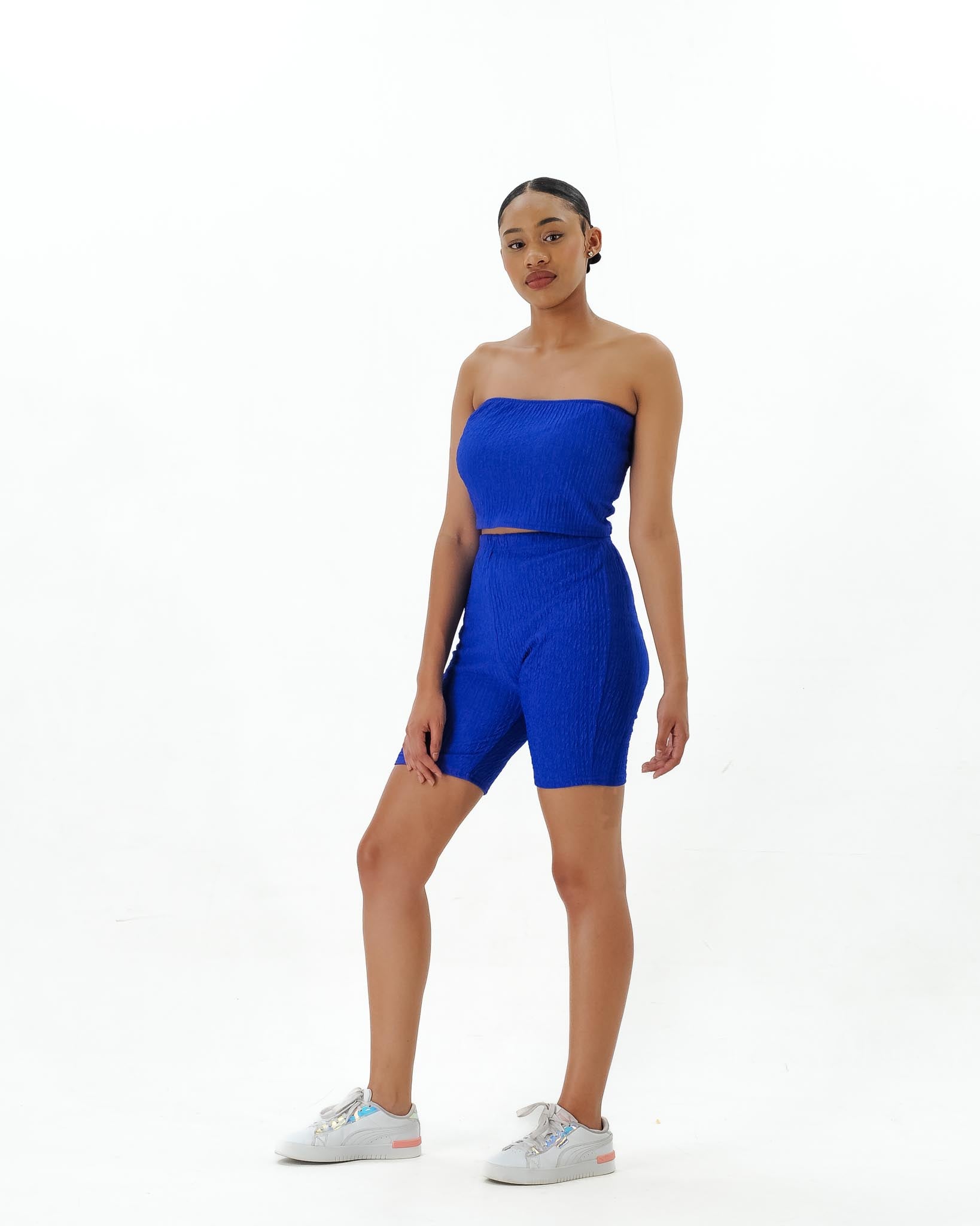 Tube Top and Short Leggings 2PC Set - Perfect for Casual & Active Wear