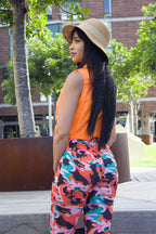 Bright Shirt and Pattern Leggings Two Piece Set