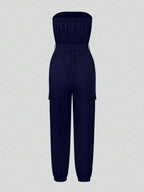 Strapless Belted Jumpsuit