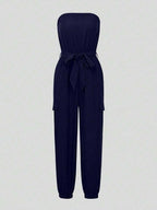 Strapless Belted Jumpsuit
