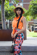 Bright Shirt and Pattern Leggings Two Piece Set