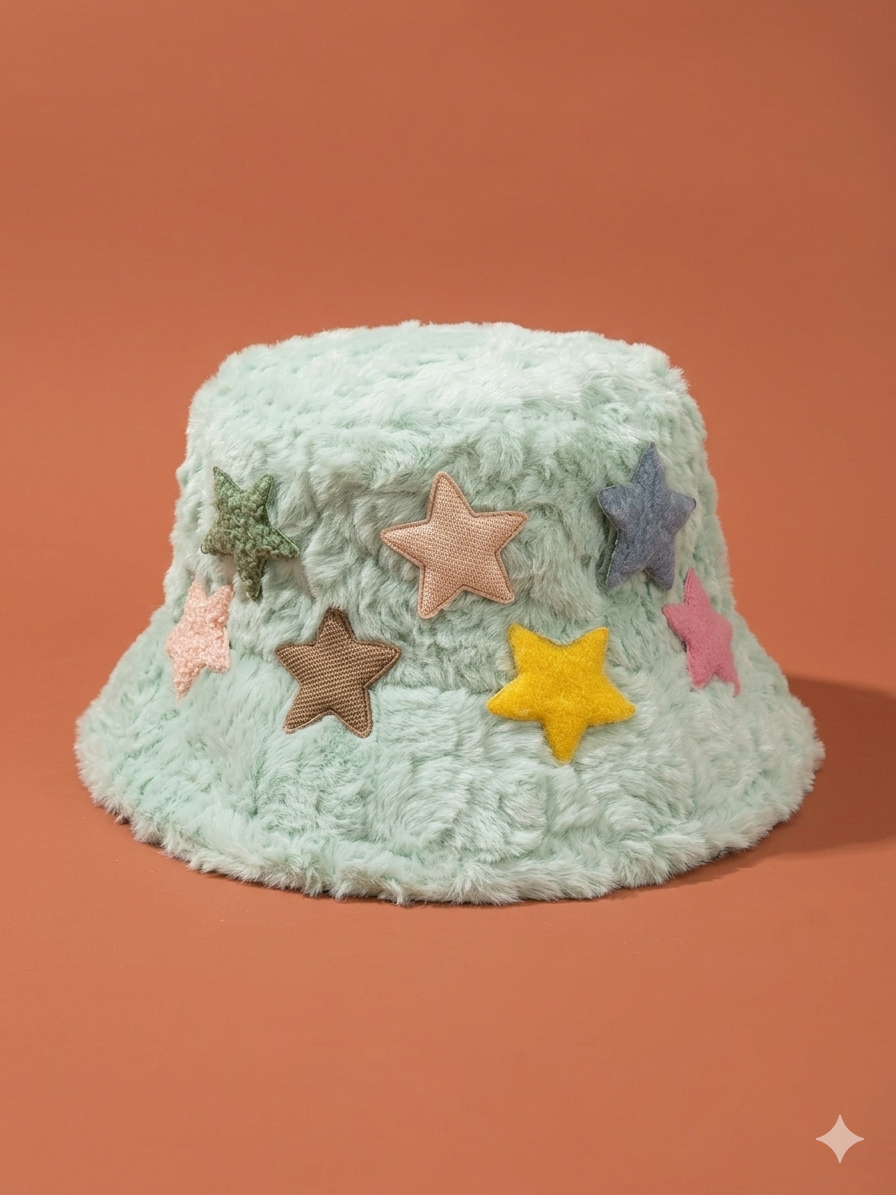 Plush Star Bucket Hat - 611Z1