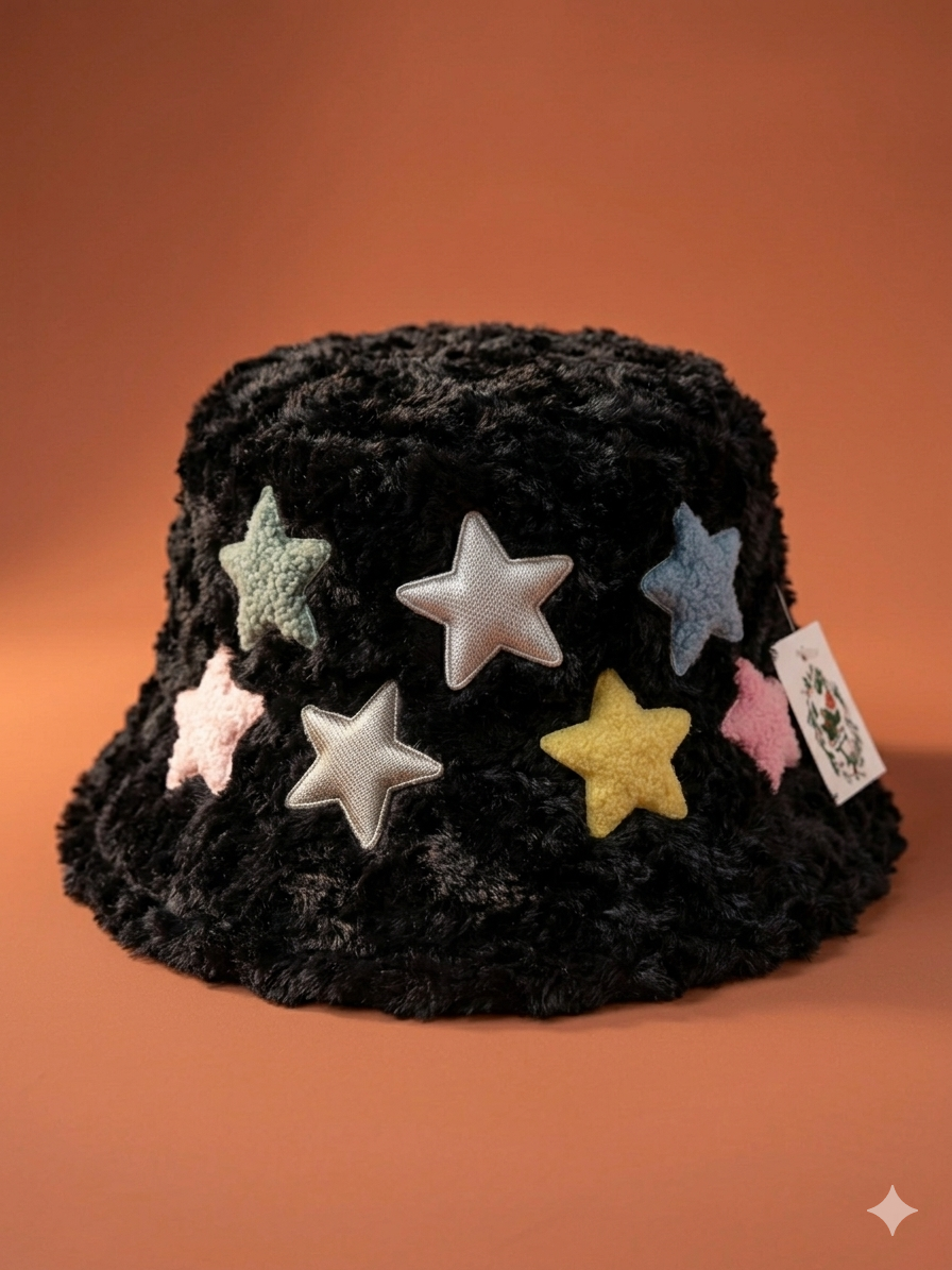 Plush Star Bucket Hat - 611Z1