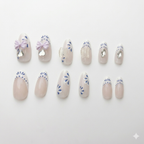 Luxury Bow Rhinestone Press-On Nails – Glam Artificial Nail Set