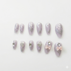 Luxury Bow Rhinestone Press-On Nails – Glam Artificial Nail Set