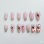 Luxury Bow Rhinestone Press-On Nails – Glam Artificial Nail Set