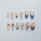 Luxury Bow Rhinestone Press-On Nails – Glam Artificial Nail Set