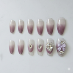 Luxury Bow Rhinestone Press-On Nails – Glam Artificial Nail Set