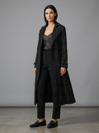 Elegant Textured Longline Winter Coat