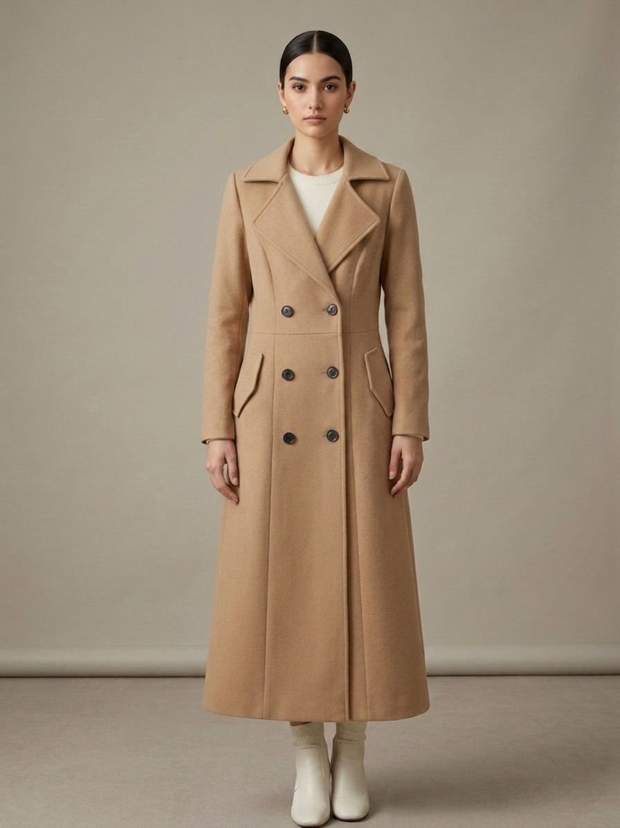 Double-Breasted Maxi Trench Coat