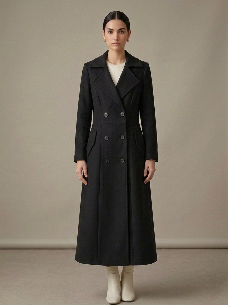 Double-Breasted Maxi Trench Coat