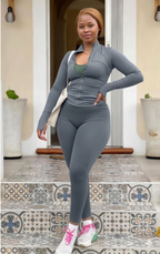 Seamless Leggings & Long Sleeve Top 2PC Activewear Set