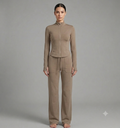 Contour Fit Long Sleeve Top & Flared Pants 2-Piece Set