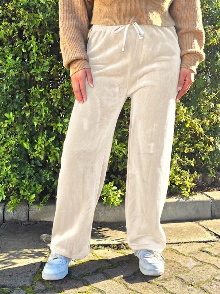Chic Wide-leg Corduroy Pants