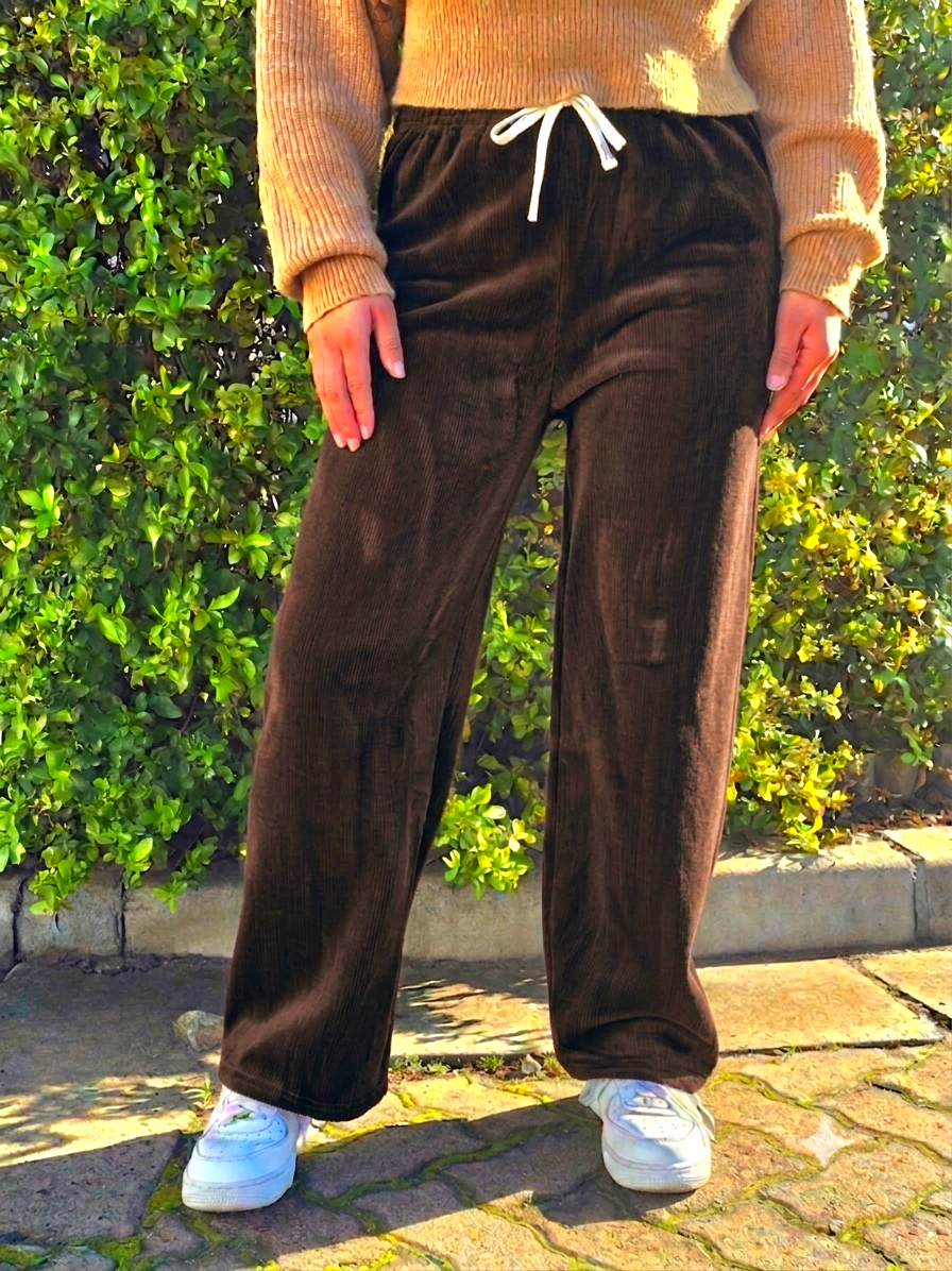 Chic Wide-leg Corduroy Pants