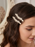 2pc Wings Rhinestone Hair Clips set
