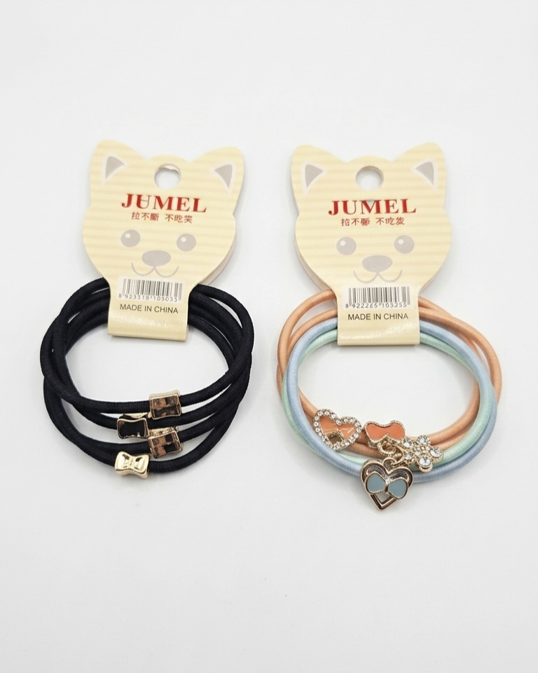Cute Cat Charm Hair Ties Sets - Stretchy Elastic Hair Bands