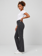 Dark Grey High-Waisted Wide-Leg Jeans DYQ 357
