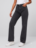 Dark Grey High-Waisted Wide-Leg Jeans DYQ 357