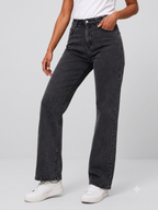Dark Grey High-Waisted Wide-Leg Jeans DYQ 357