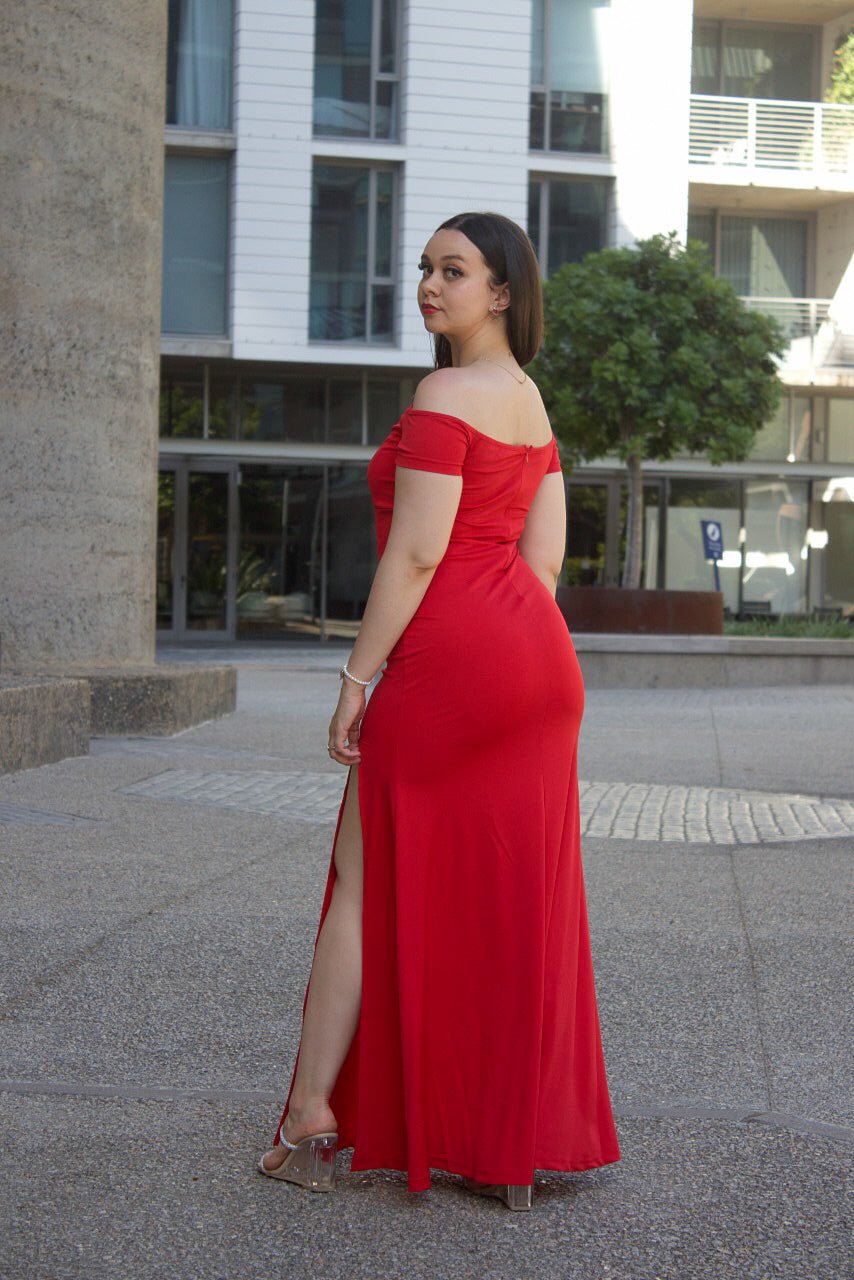 Off Shoulder Thigh Slit Mermaid Dress - XD21