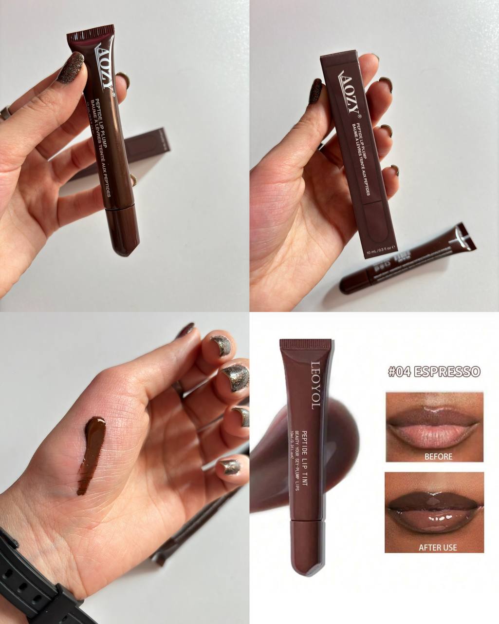 AOZY Peptide Lip Plump –  Glossy Tinted Lip Enhancer (1pc)