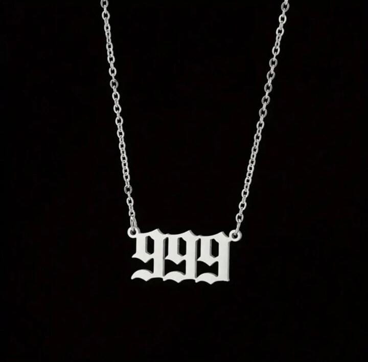 1pc Silver Angel Number Necklace XD21