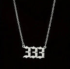 1pc Silver Angel Number Necklace XD21
