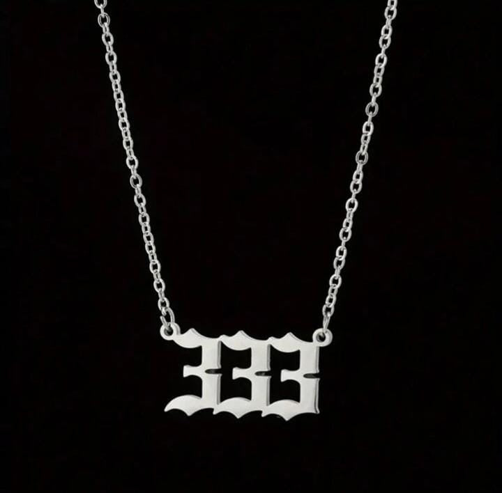 1pc Silver Angel Number Necklace XD21