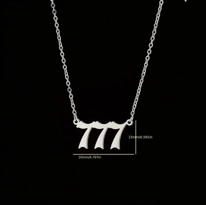 1pc Silver Angel Number Necklace XD21