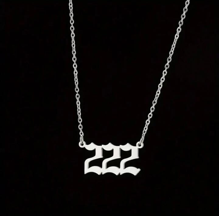 1pc Silver Angel Number Necklace XD21