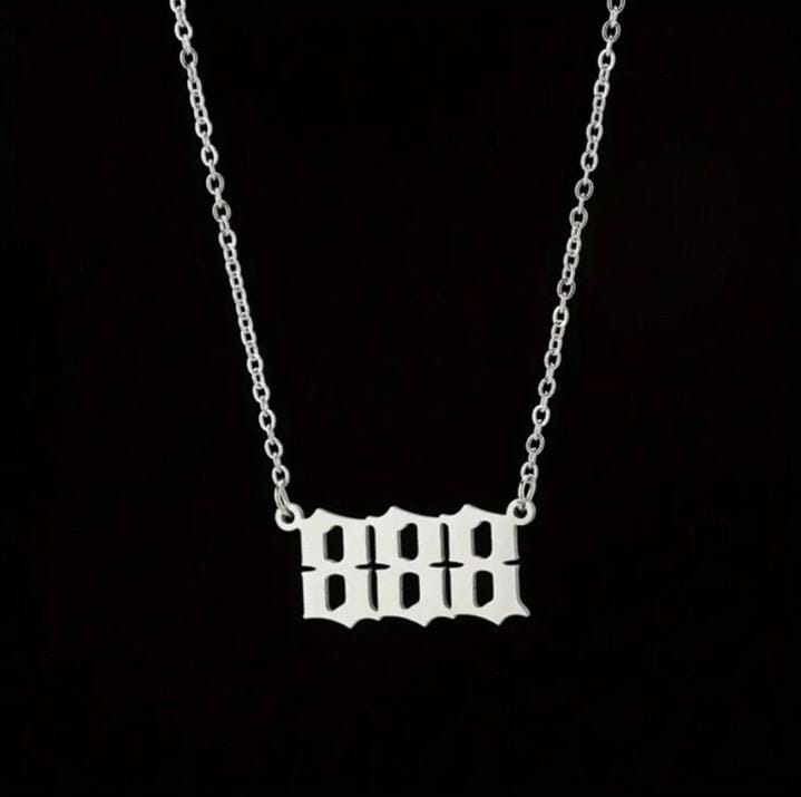 1pc Silver Angel Number Necklace XD21