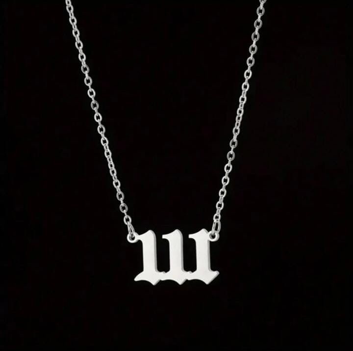 1pc Silver Angel Number Necklace XD21
