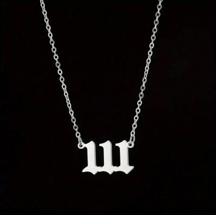 1pc Silver Angel Number Necklace XD21