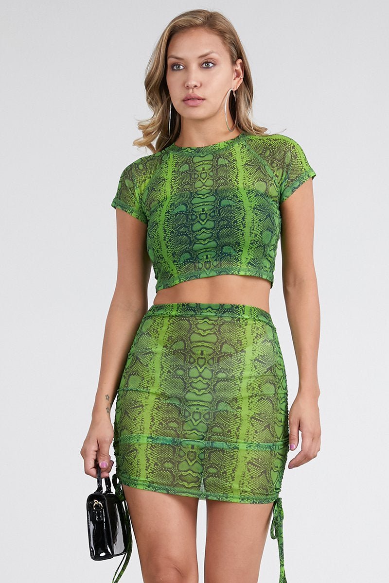 2 Piece Snakeskin Print Set XD21
