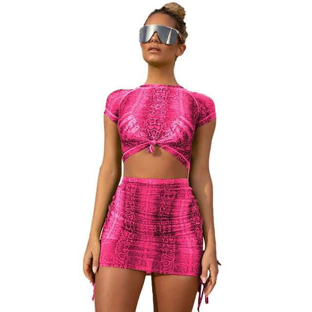 2 Piece Snakeskin Print Set XD21