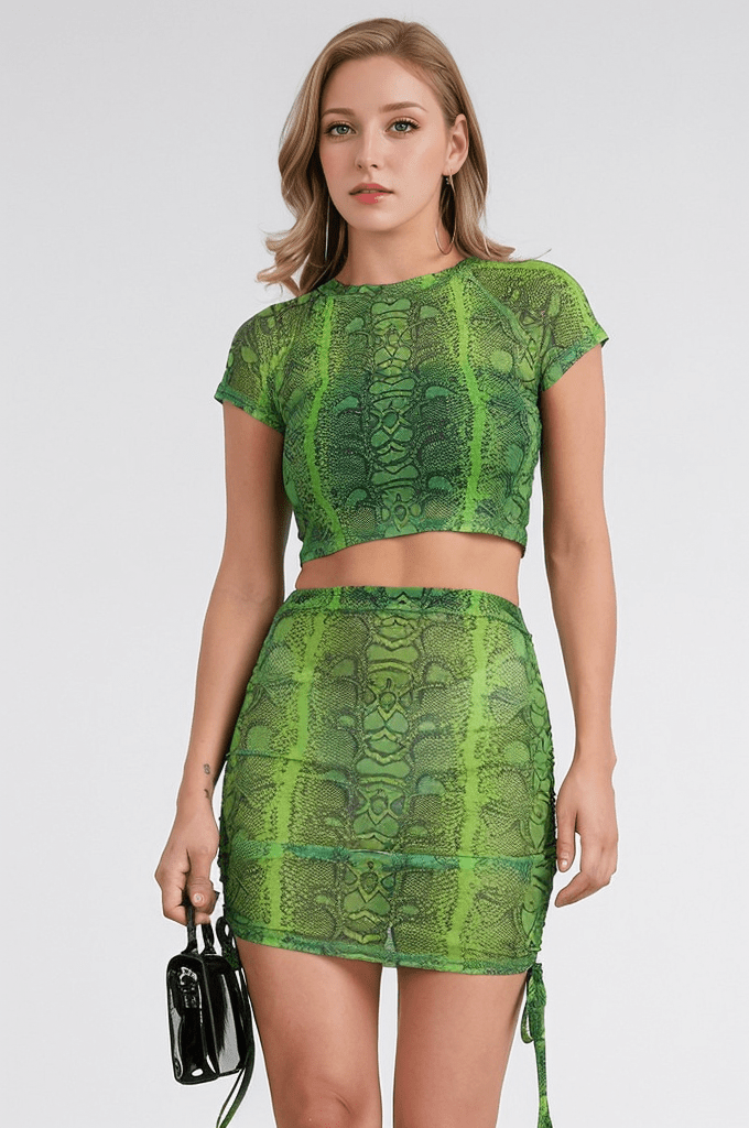 2 Piece Snakeskin Print Set XD21