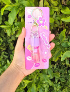 Lip Gloss Keychain Portable Mini Lip Gloss with Stylish Key Holder