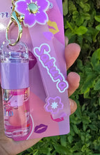 Lip Gloss Keychain Portable Mini Lip Gloss with Stylish Key Holder