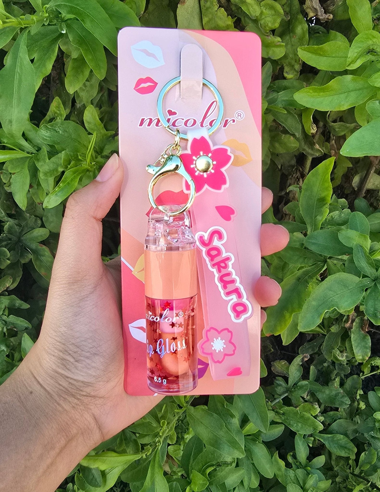 Lip Gloss Keychain Portable Mini Lip Gloss with Stylish Key Holder