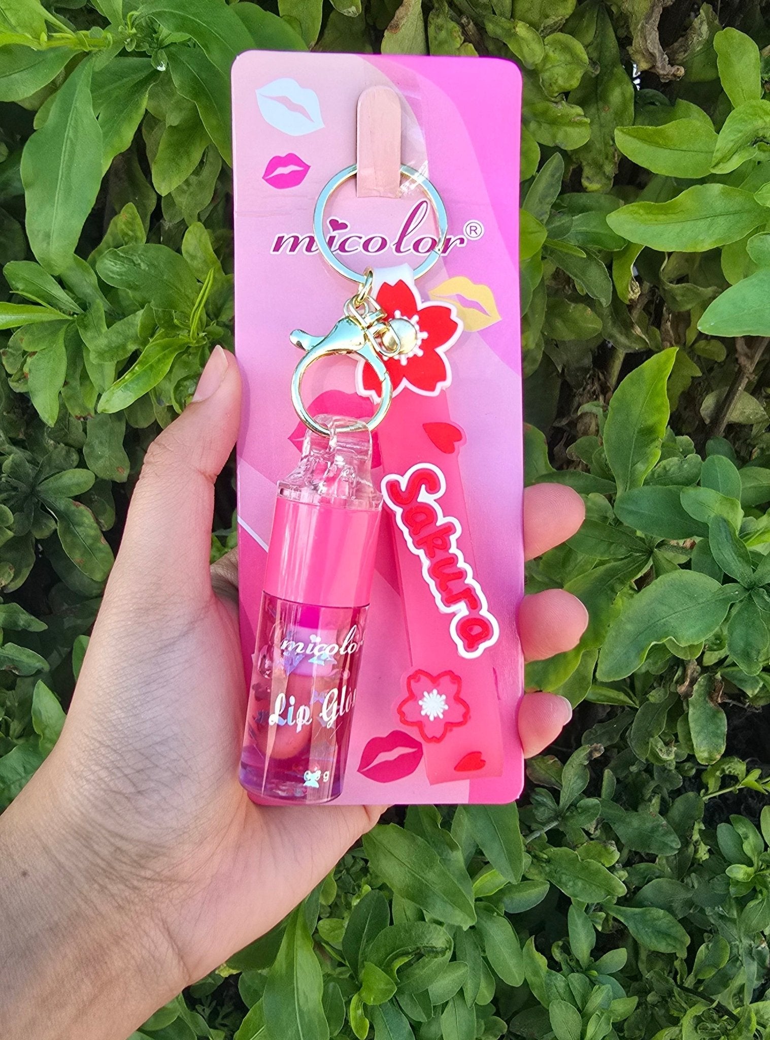 Lip Gloss Keychain Portable Mini Lip Gloss with Stylish Key Holder