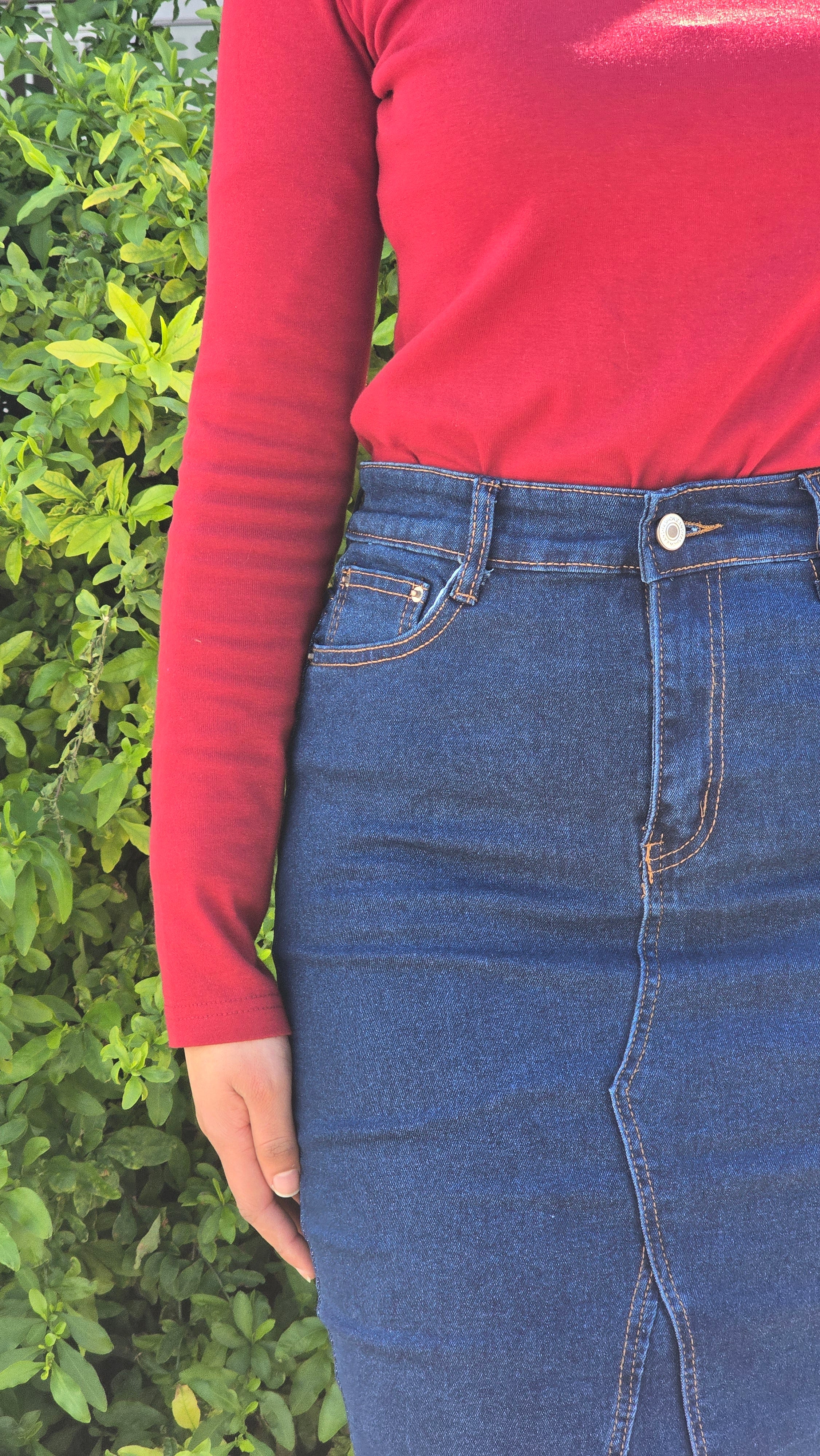 Dark Indigo High-Waist Denim Skirt DYQ-379