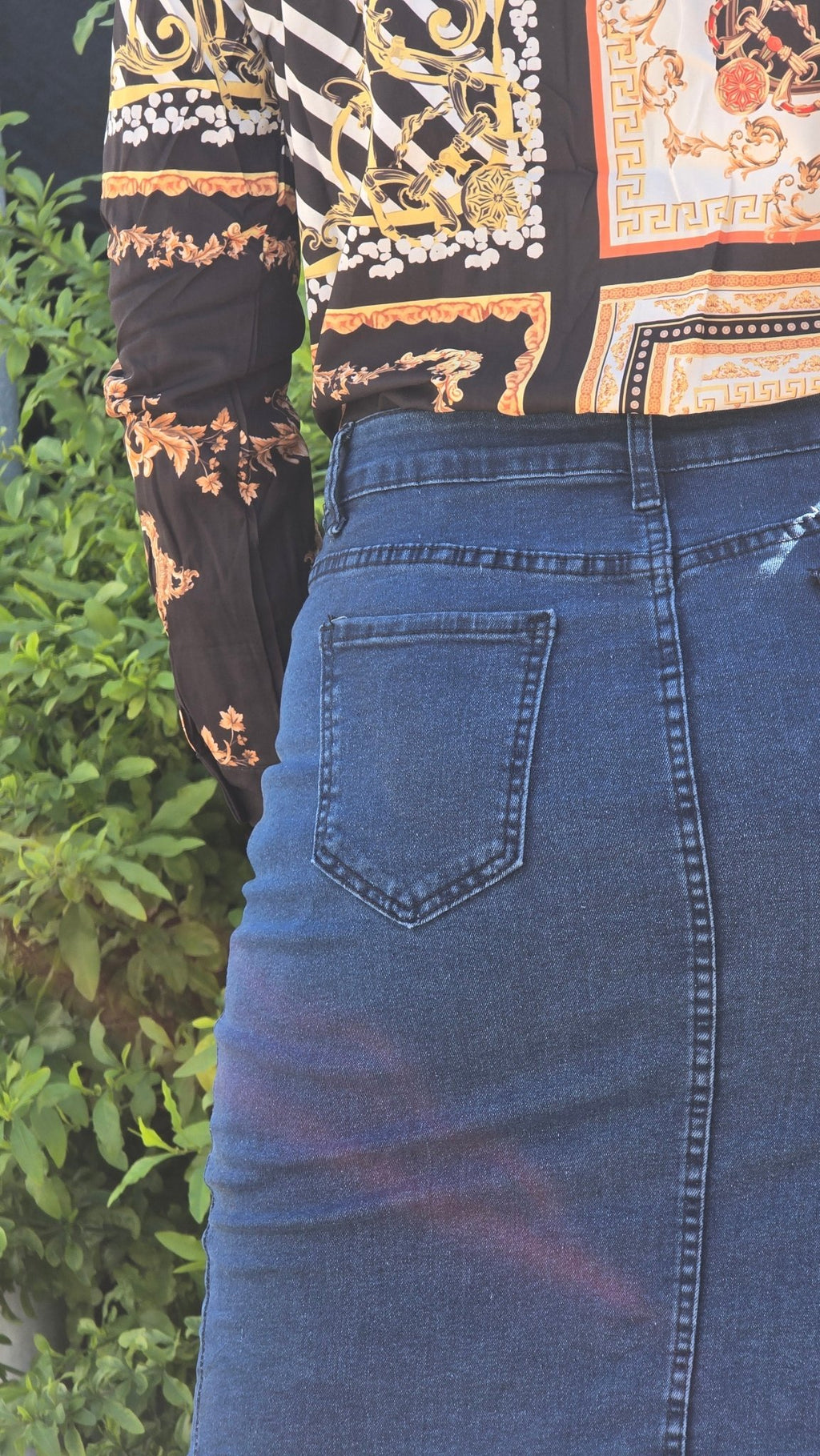 Blue High-Waist Denim Mermaid Skirt - DYQ-348