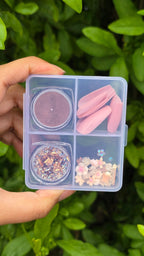 Glitter Nail Art 4pc Design Kit with Nails & 3D Decorations