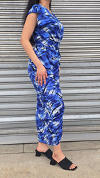 Tiger striped ruched dress