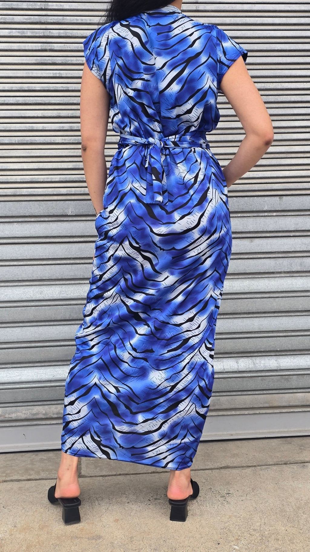 Tiger striped ruched dress
